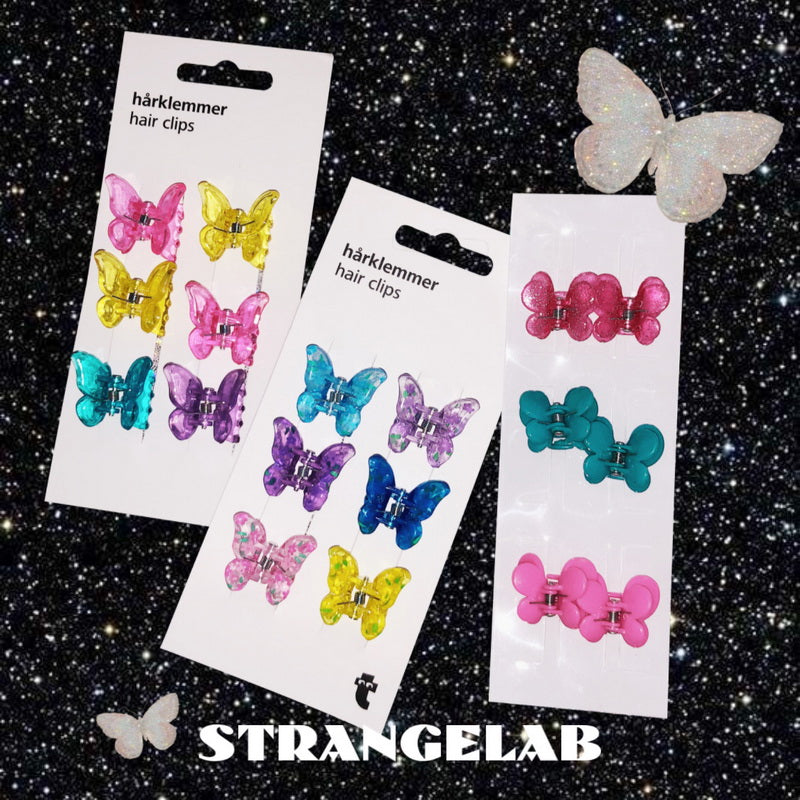 StrangeLab Transparent Clip | Candy Color Butterfly Claw Clip | Thick by Land Decora