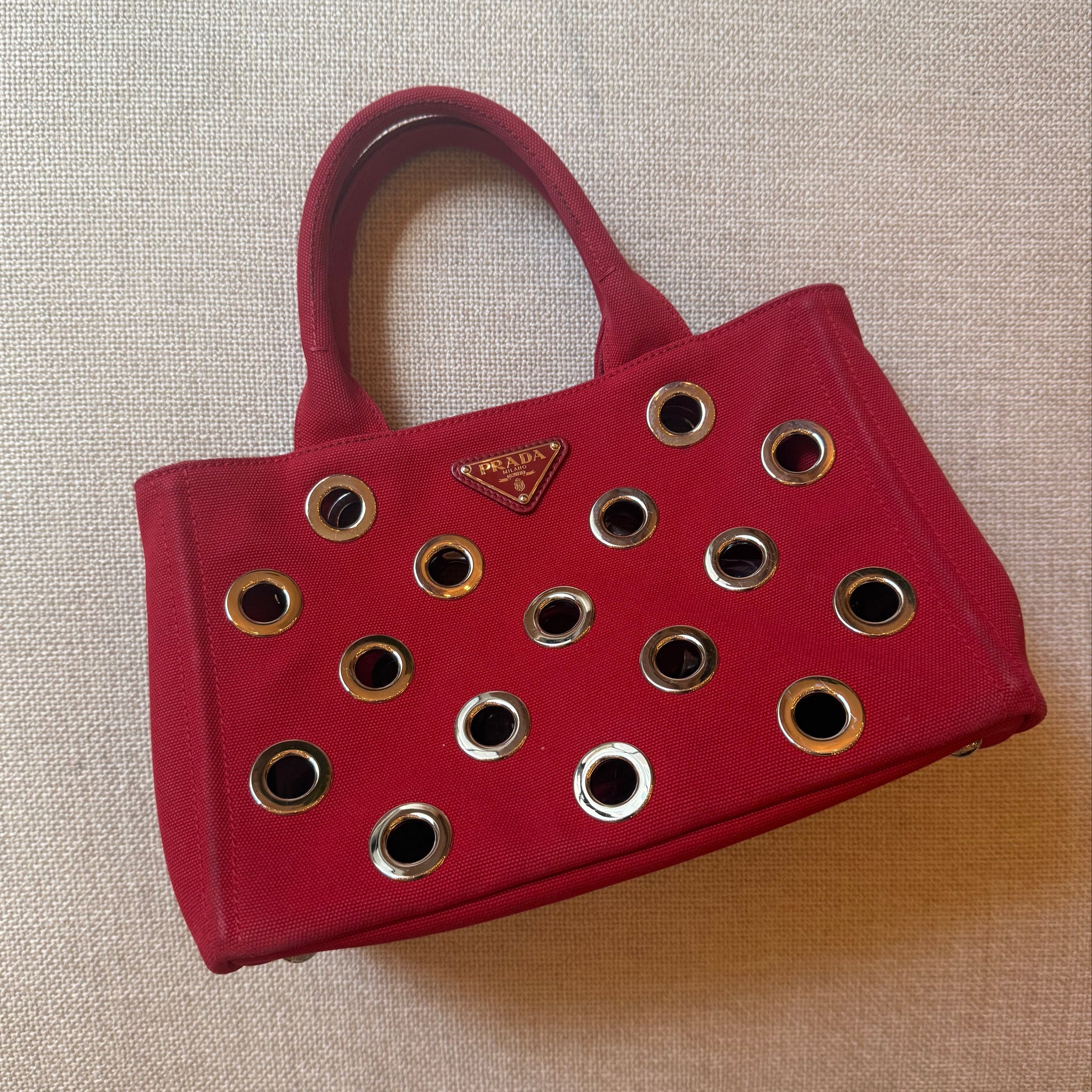 Prada Canapa Grommet Mini Tote by The Vintage New Yorker
