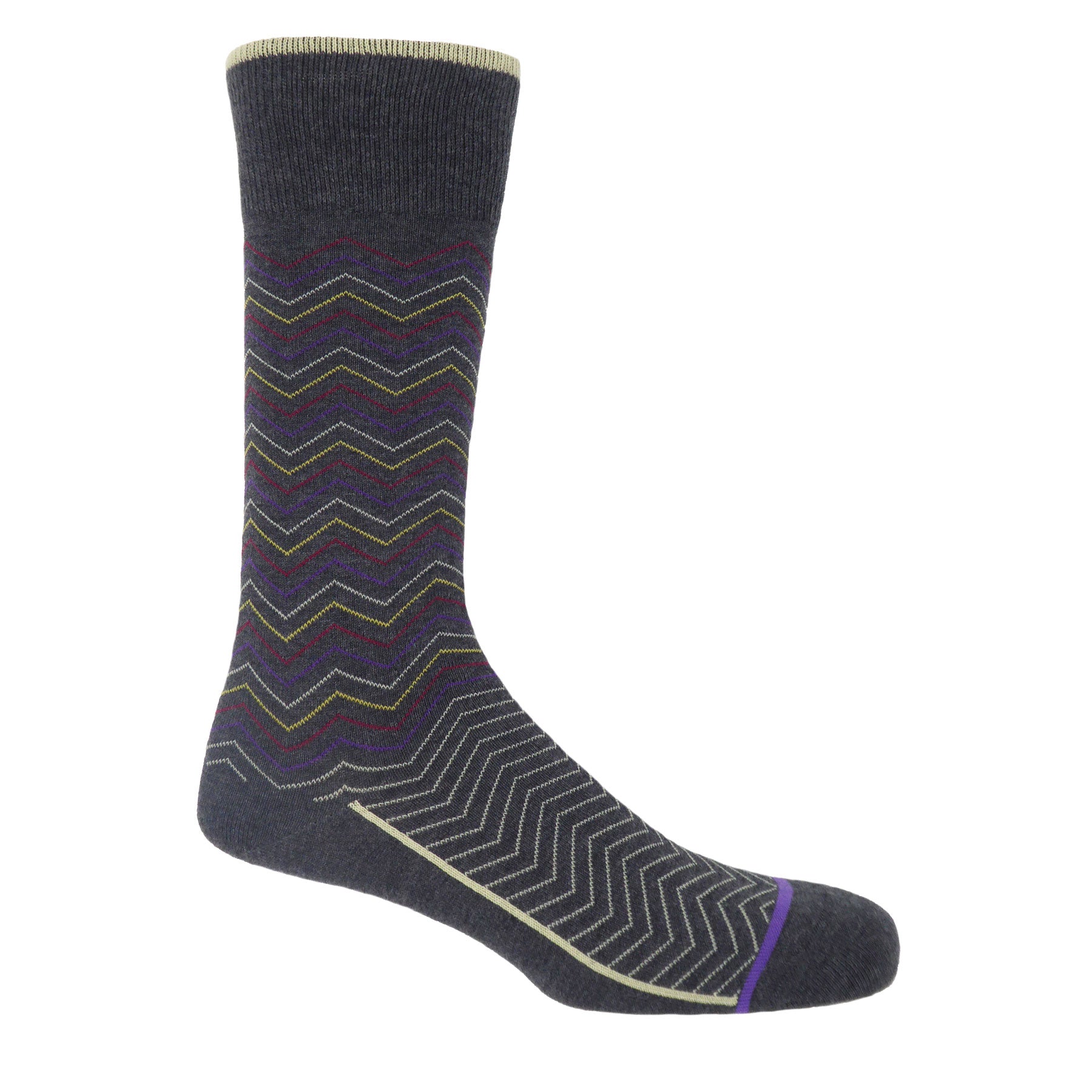 Zigzag Men's Socks - Charcoal by Peper Harow
