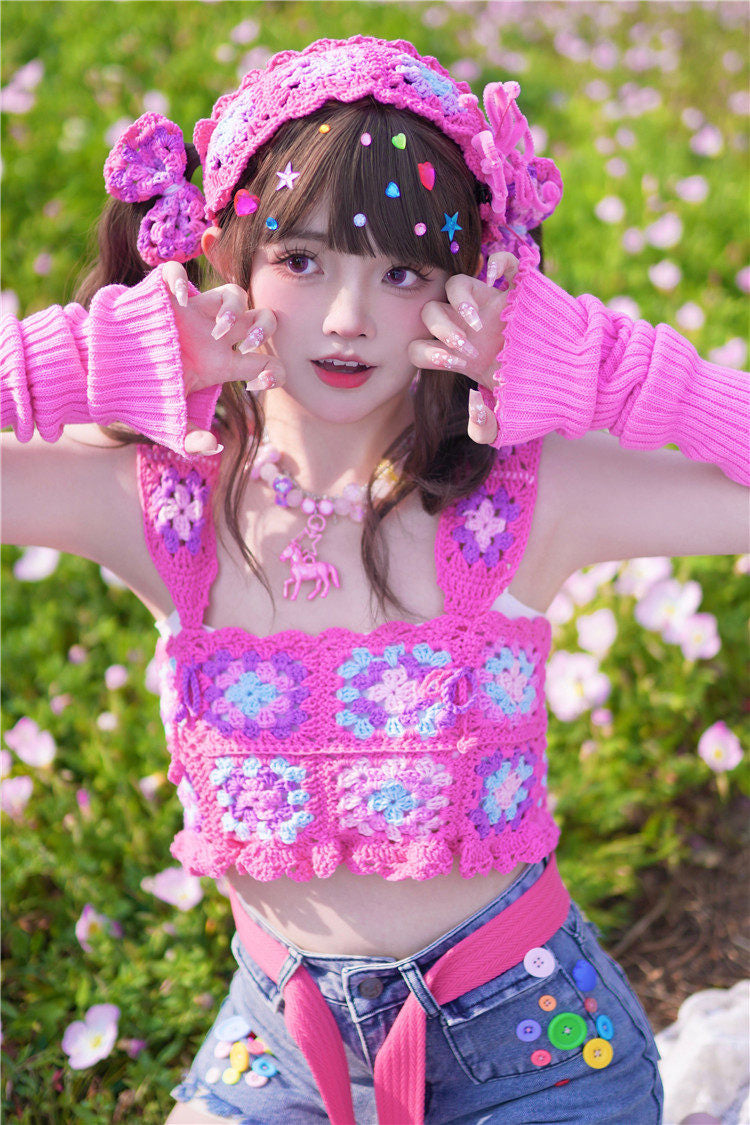 Y2K Crochet Cami Top - Dear Doll by Land Decora