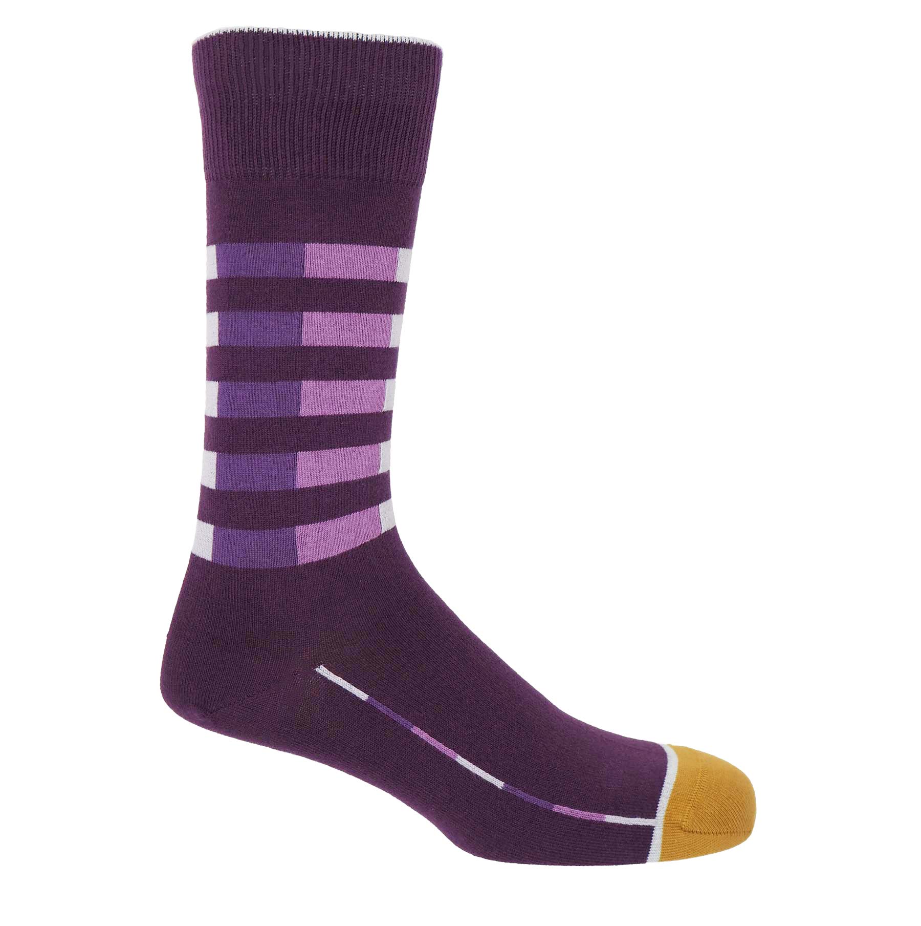 Quad Stripe Men's Socks - Purple by Peper Harow