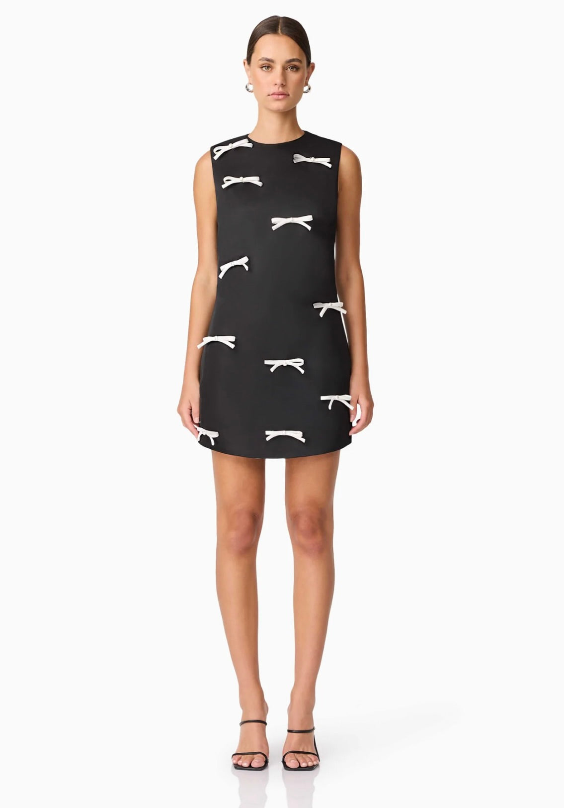 Ursula Rose Bow Shift Dress in Black by Sierra Deene
