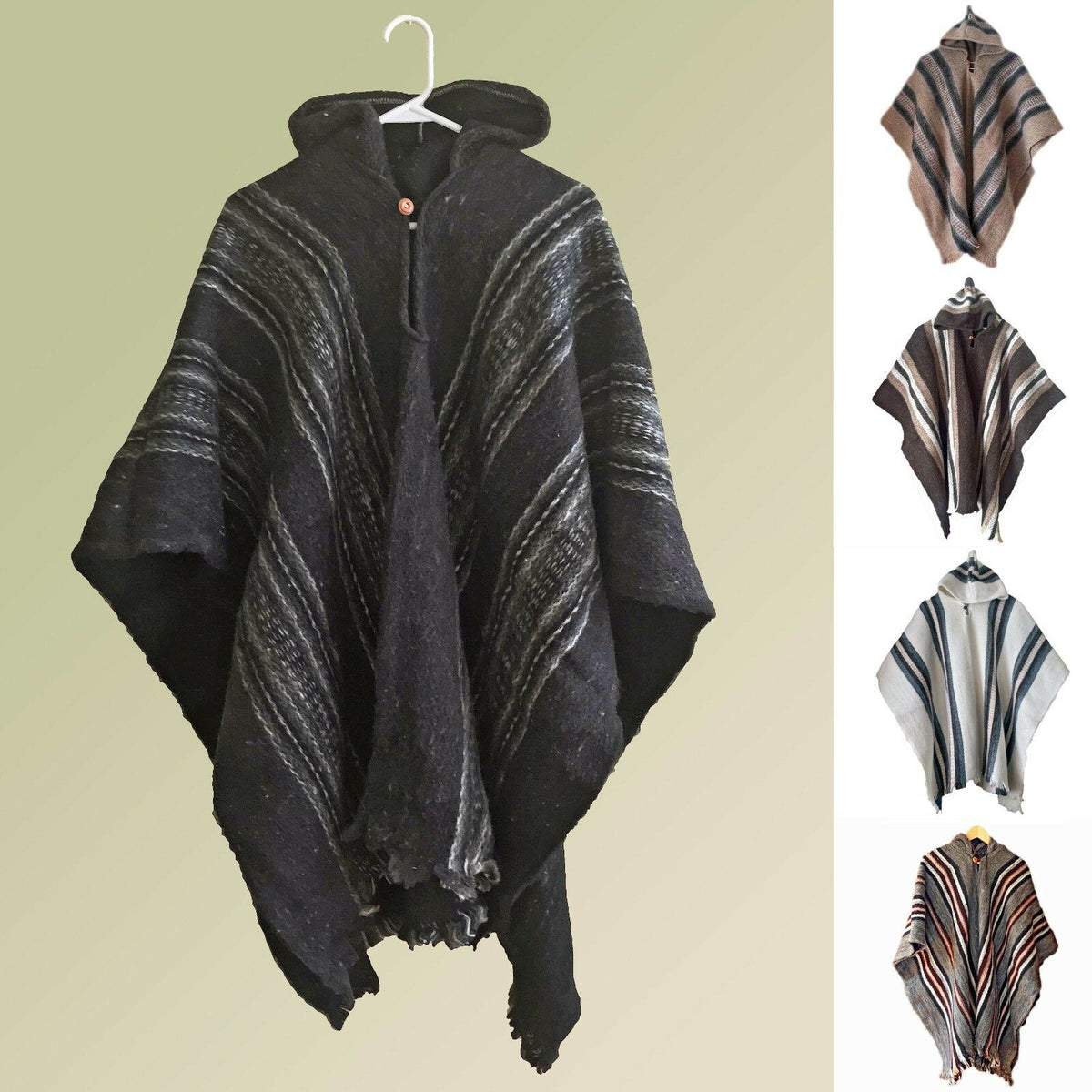 Llama Wool Unisex South American Handwoven Poncho by ECUALAMA