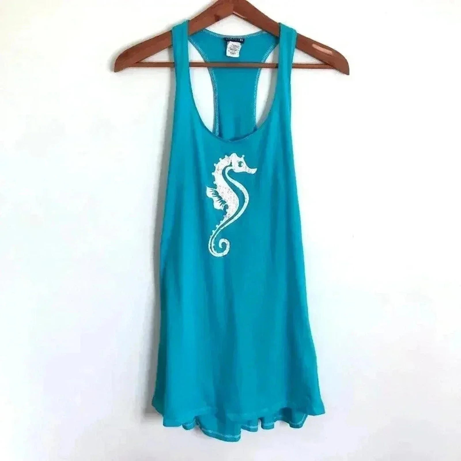 Sperry Sequin Seahorse Tank Dress Swim Coverup Beach Vacation Women's by Hot Girl Secondhand