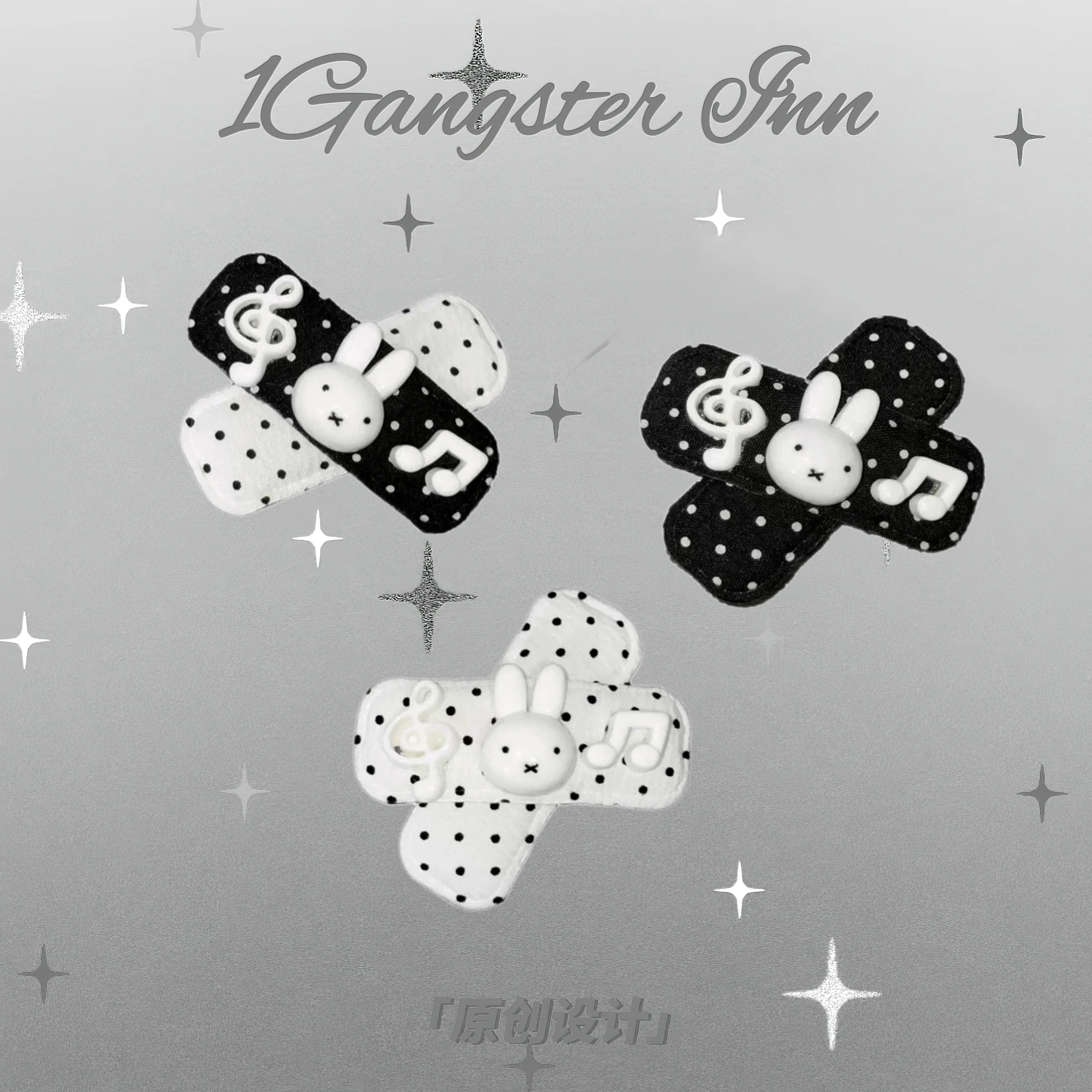 Polka Dot Rabbit Hair Clip - 1Gangster Inn by Land Decora