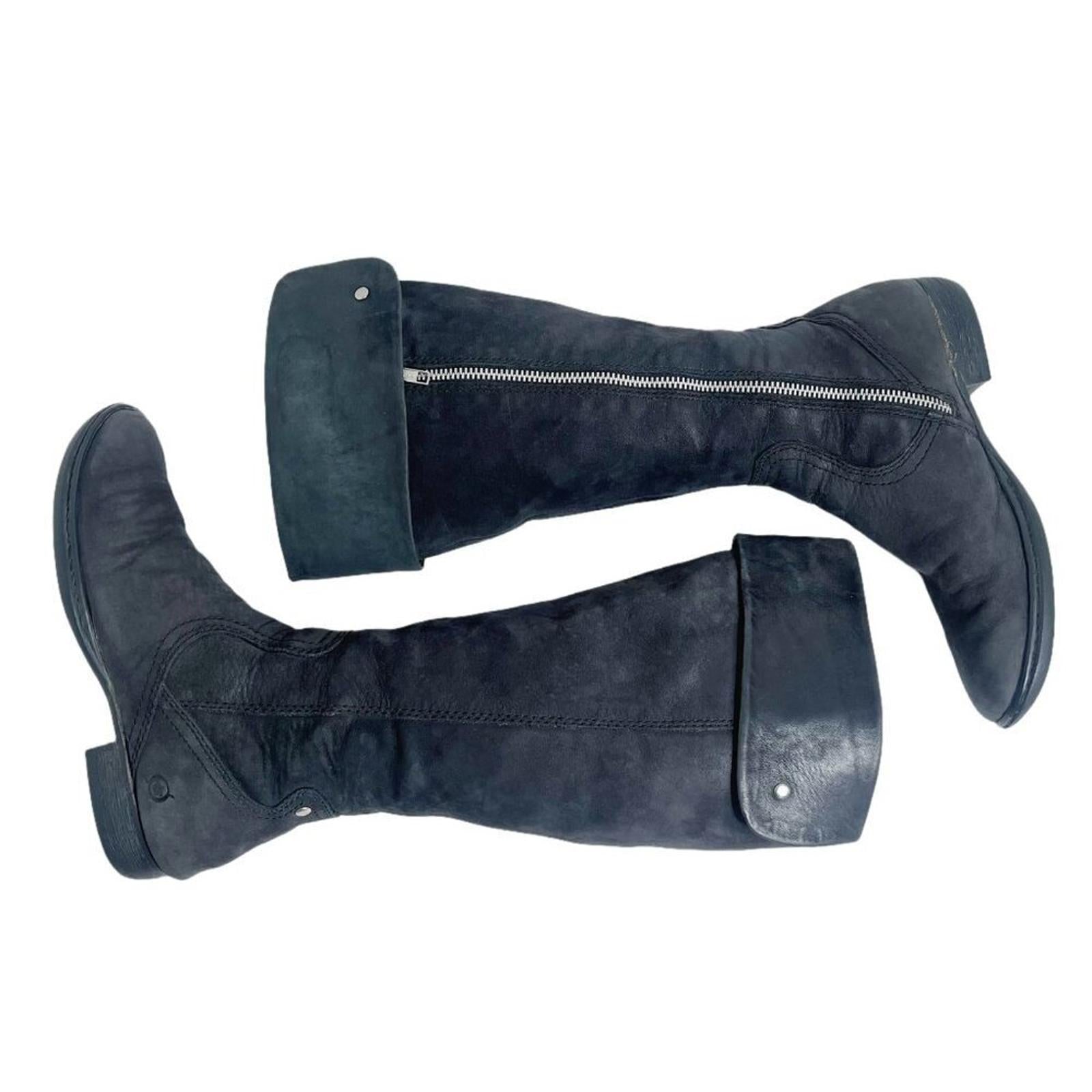Born Grey Suede Knee High Foldover Zip Up Boots Women's Size 6.5 by Hot Girl Secondhand