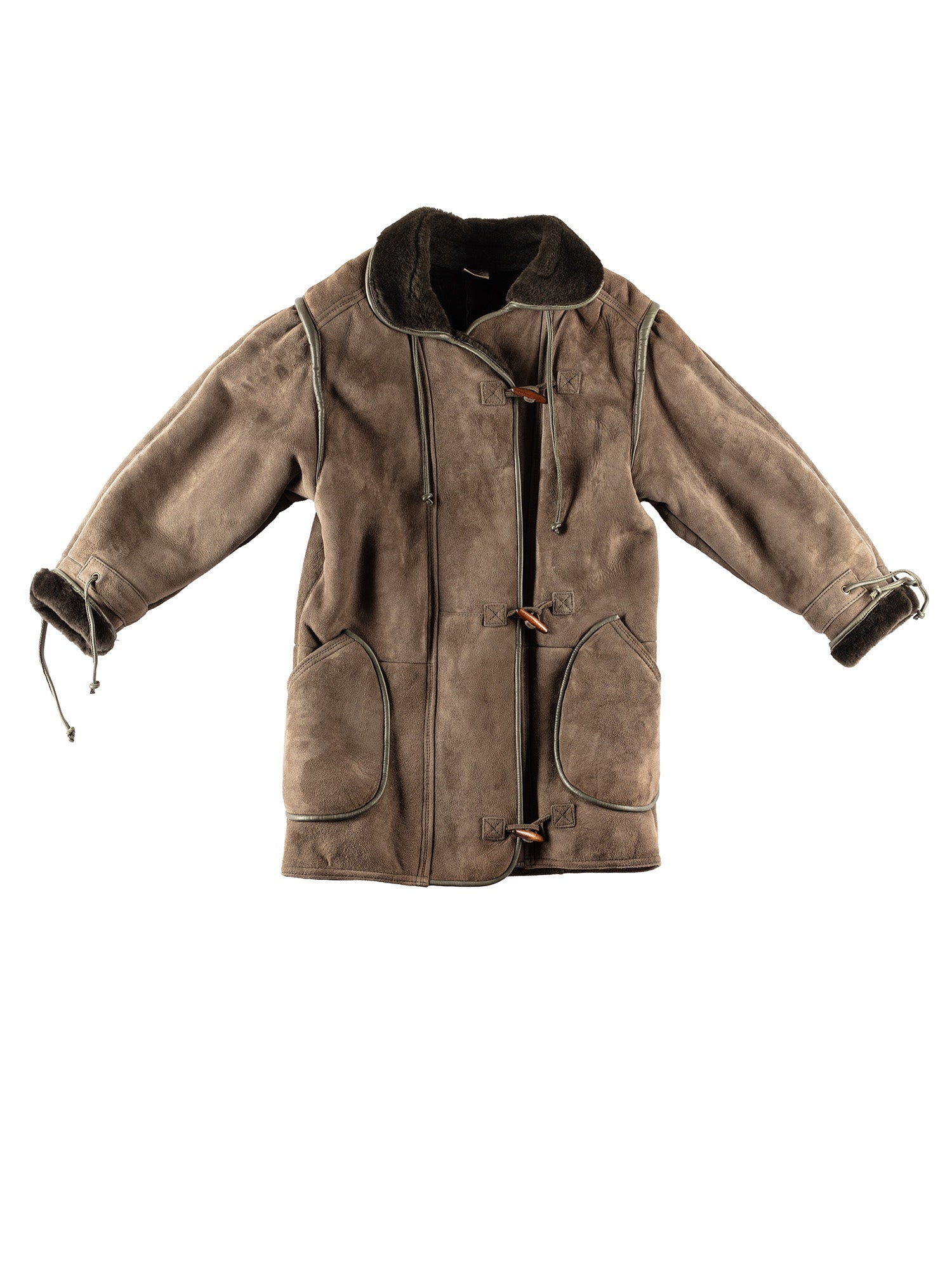 Vintage 80's Women Sheepskin Coat in Moss Green by Northern Grip