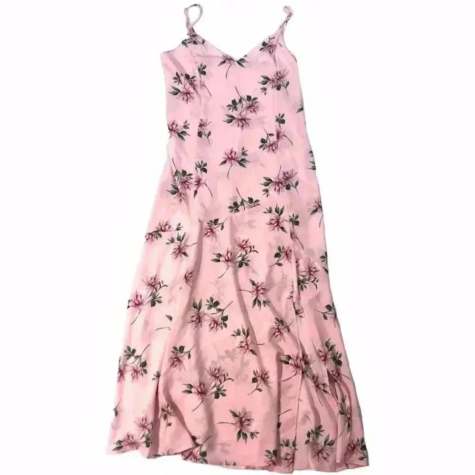 NWT Lush Pink Floral Maxi Dress Chiffon Girly Coquette Boho Chic Size by Hot Girl Secondhand