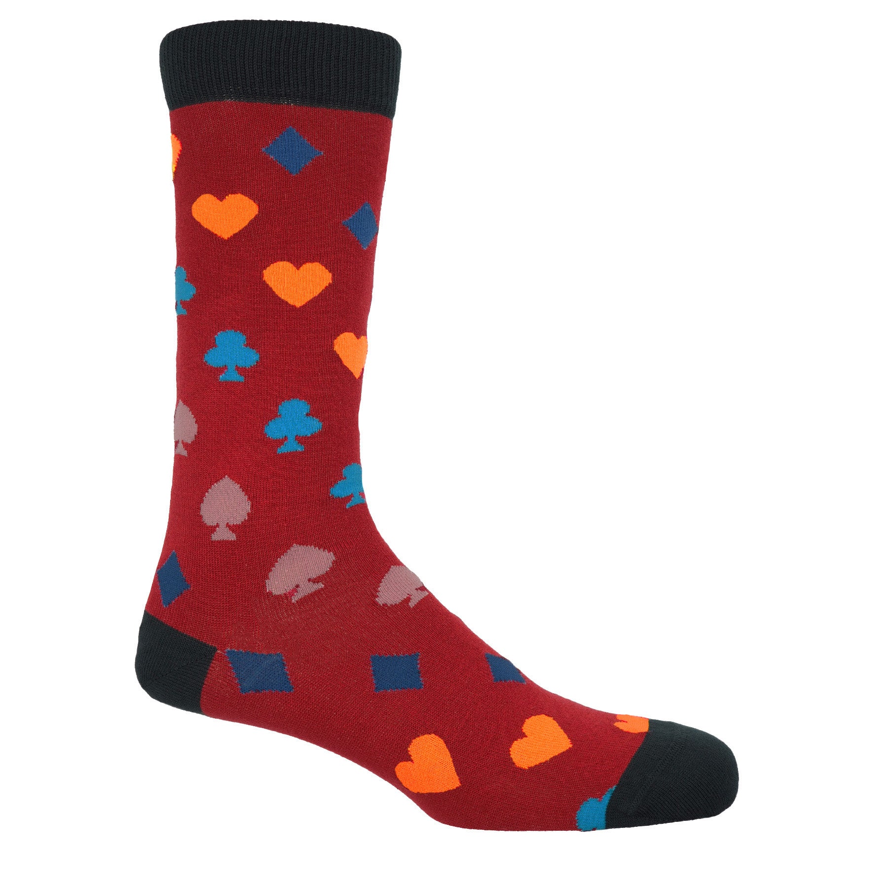 Royal Flush Men's Socks - Red by Peper Harow