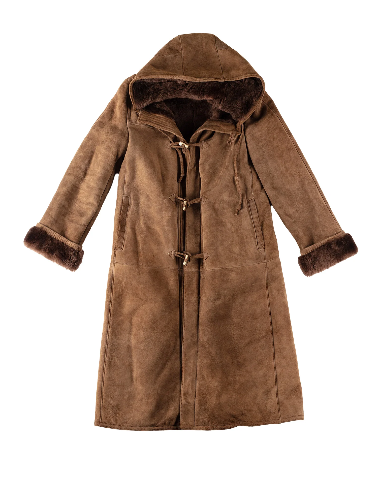 Vintage 70's Women Hooded Penny Lane Sheepskin Coat in Brown by Northern Grip