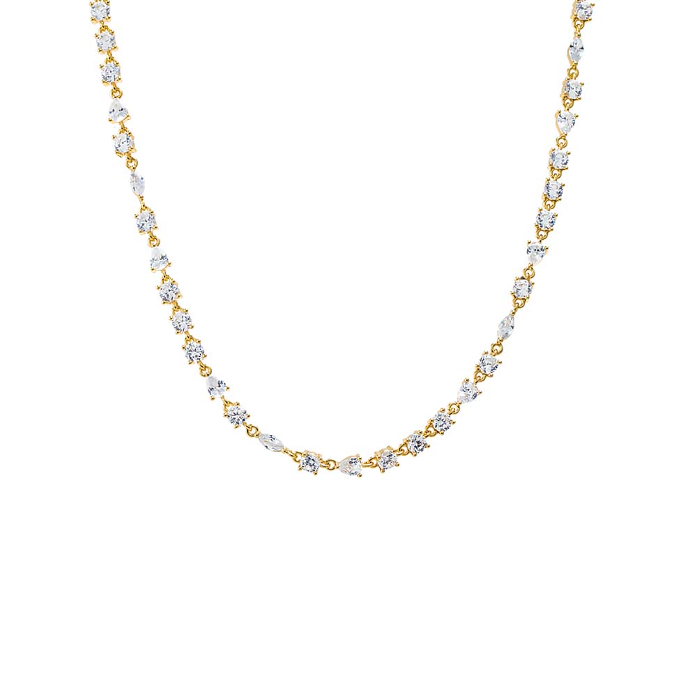 Three Prong Chain Tennis Necklace by Sierra Deene