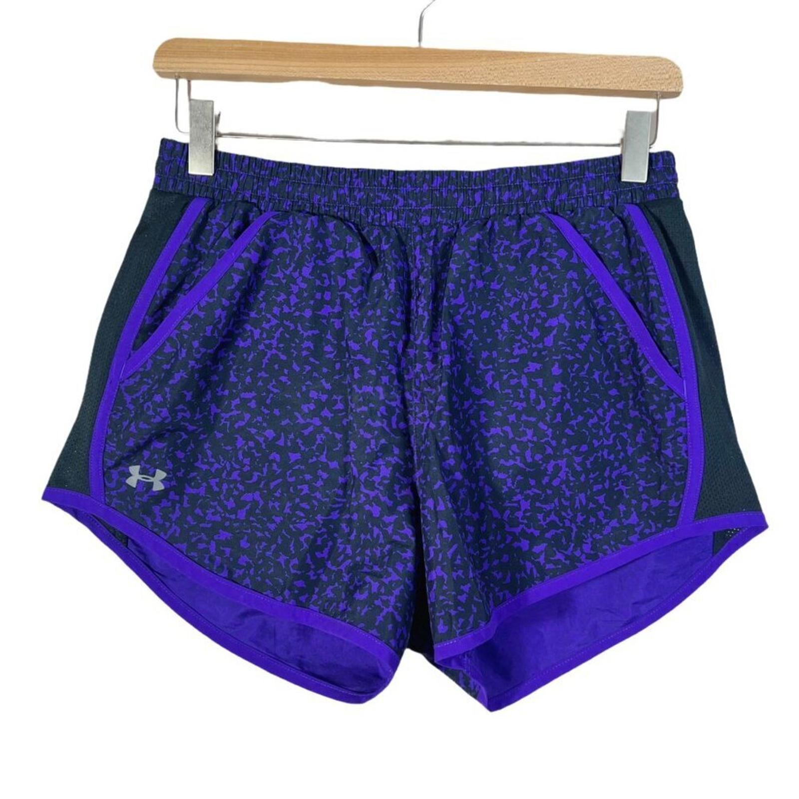 Under Armour Black and Purple Loose Fly By Running Shorts Workout Size by Hot Girl Secondhand