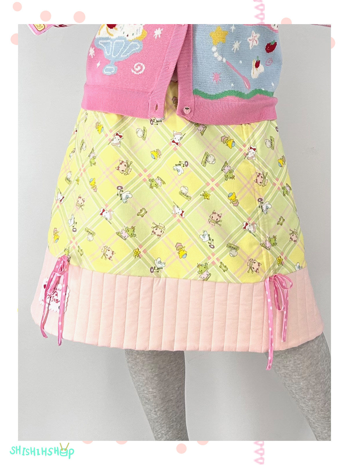 Kawaii Padded Drawstring Skirt - shishihshop by Land Decora