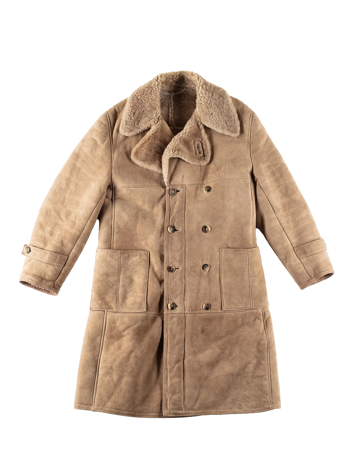 Vintage 70's Men Sheepskin Coat in Beige by Northern Grip