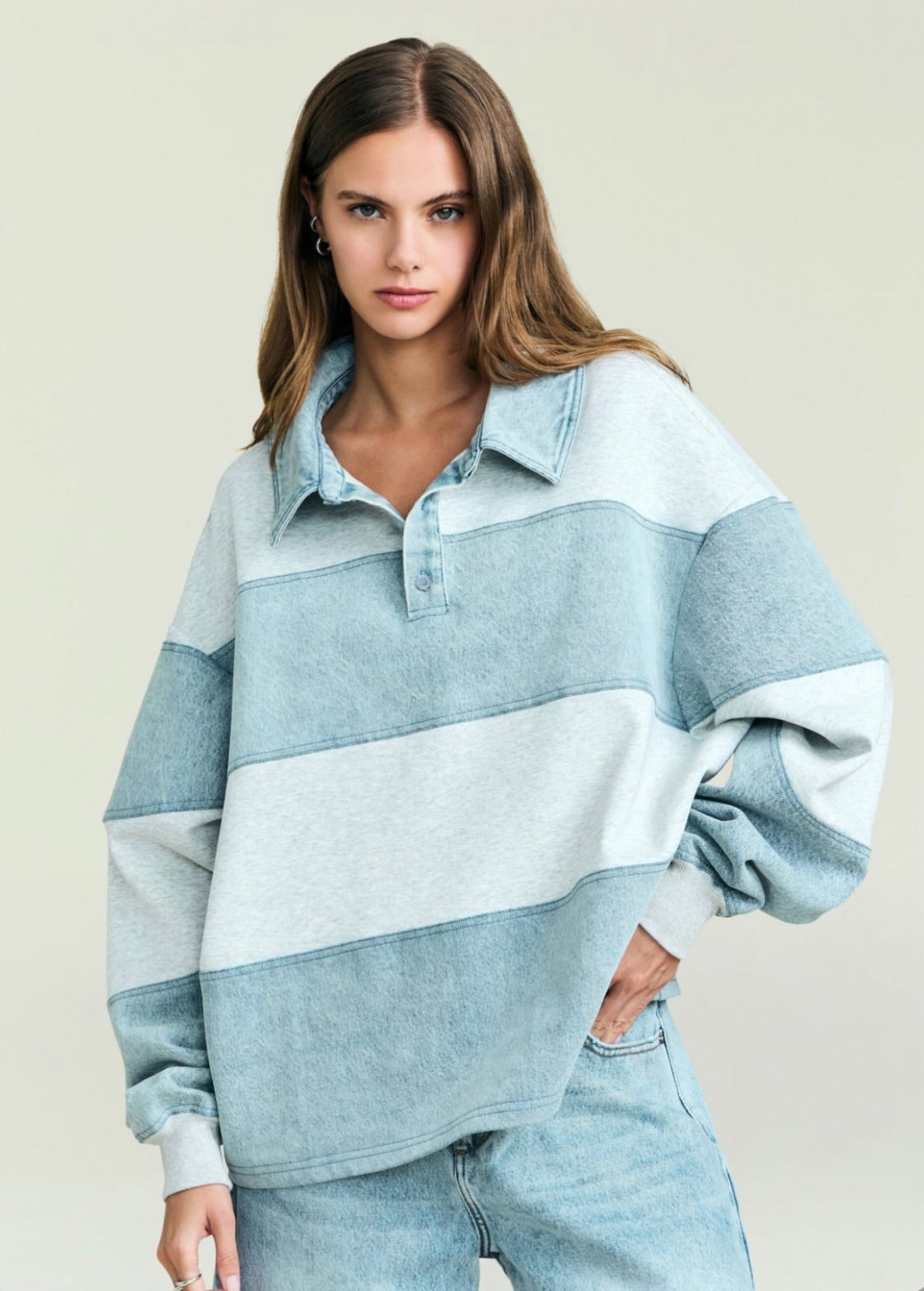SEROYA Cher Denim Top by Sierra Deene