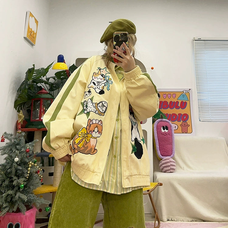 Kidcore Jacket – Kitten Embroidery – BIBULU by Land Decora