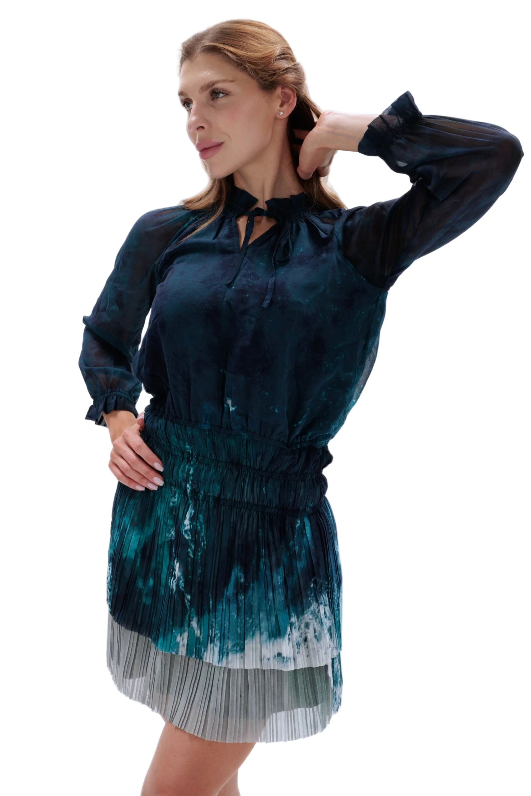 Sheer Ocean Pattern Cocktail Dress by Shore Darling Co.