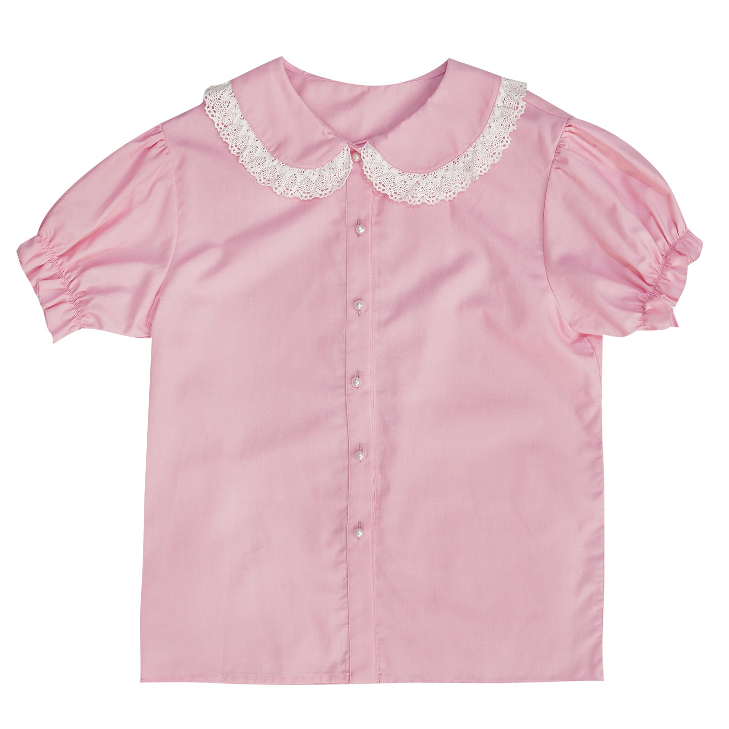 daytoday Everyday Institute Kawaii Blouse with Puff Sleeves and Brooch by Land Decora