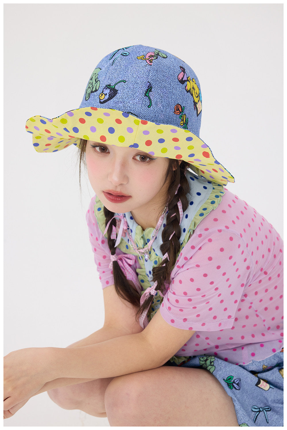 Kawaii Blue Bear Sun Hat - tntntutu by Land Decora