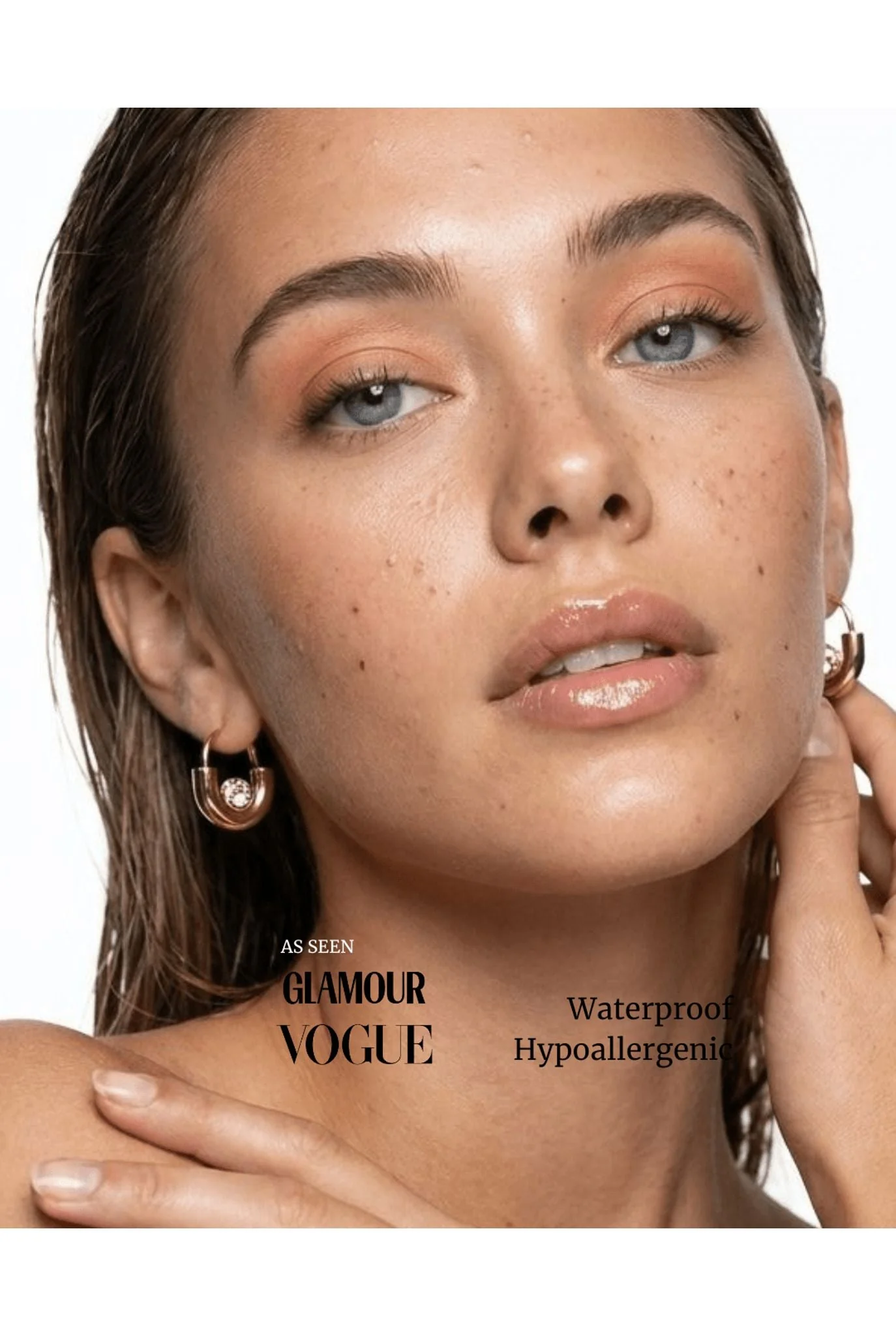 Solene Waterproof Floating Crystal Hoop Earring by Akalia