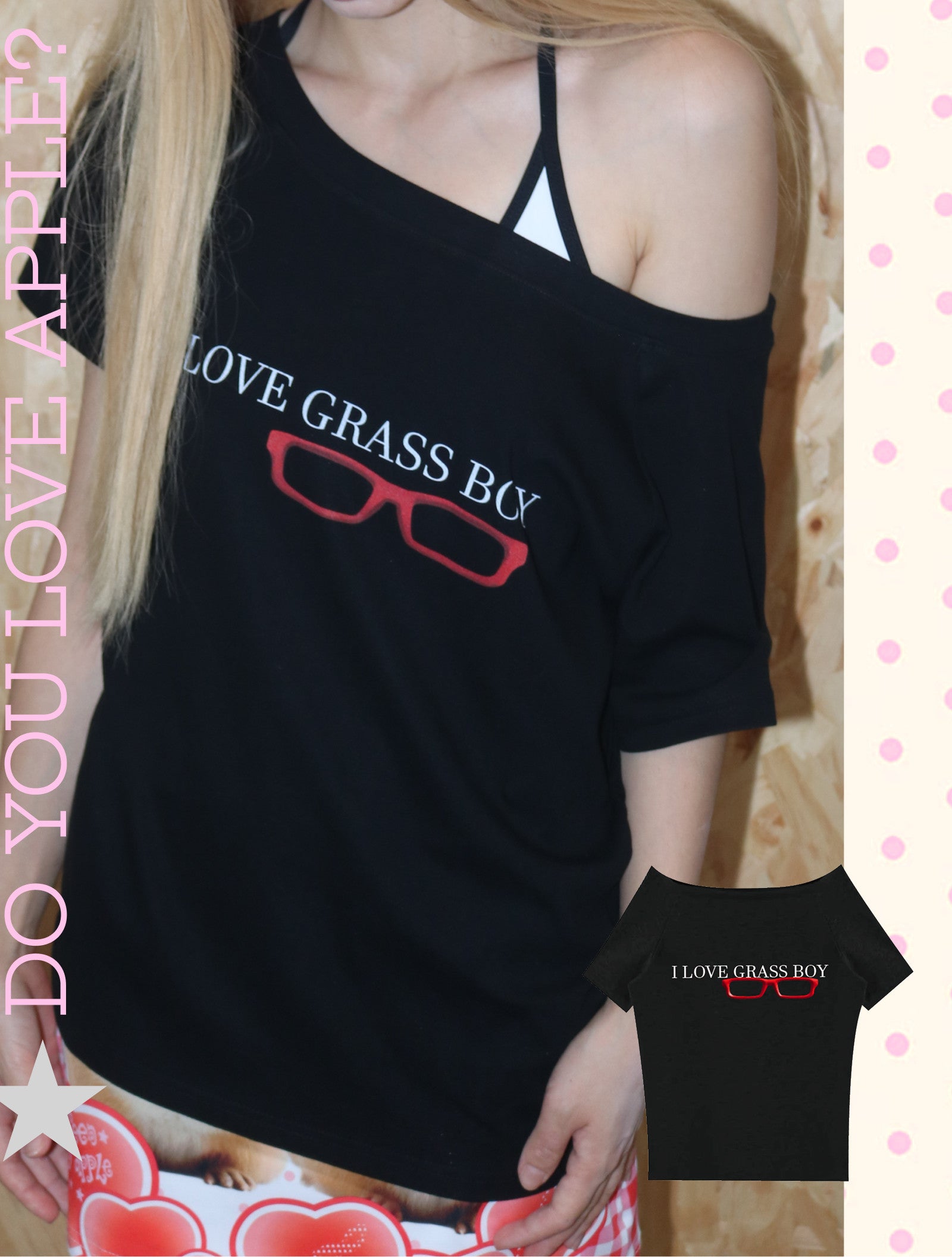 Y2K One Shoulder Graphic T-Shirt | Harajuku Sweet Cool Girl Top by Land Decora