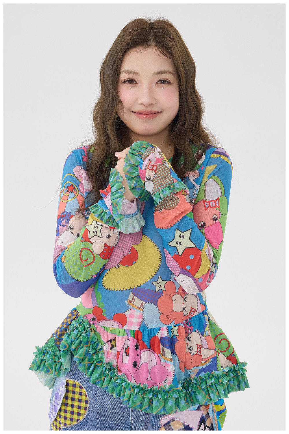 Cartoon Mesh Ruffle Top - tntntutu by Land Decora