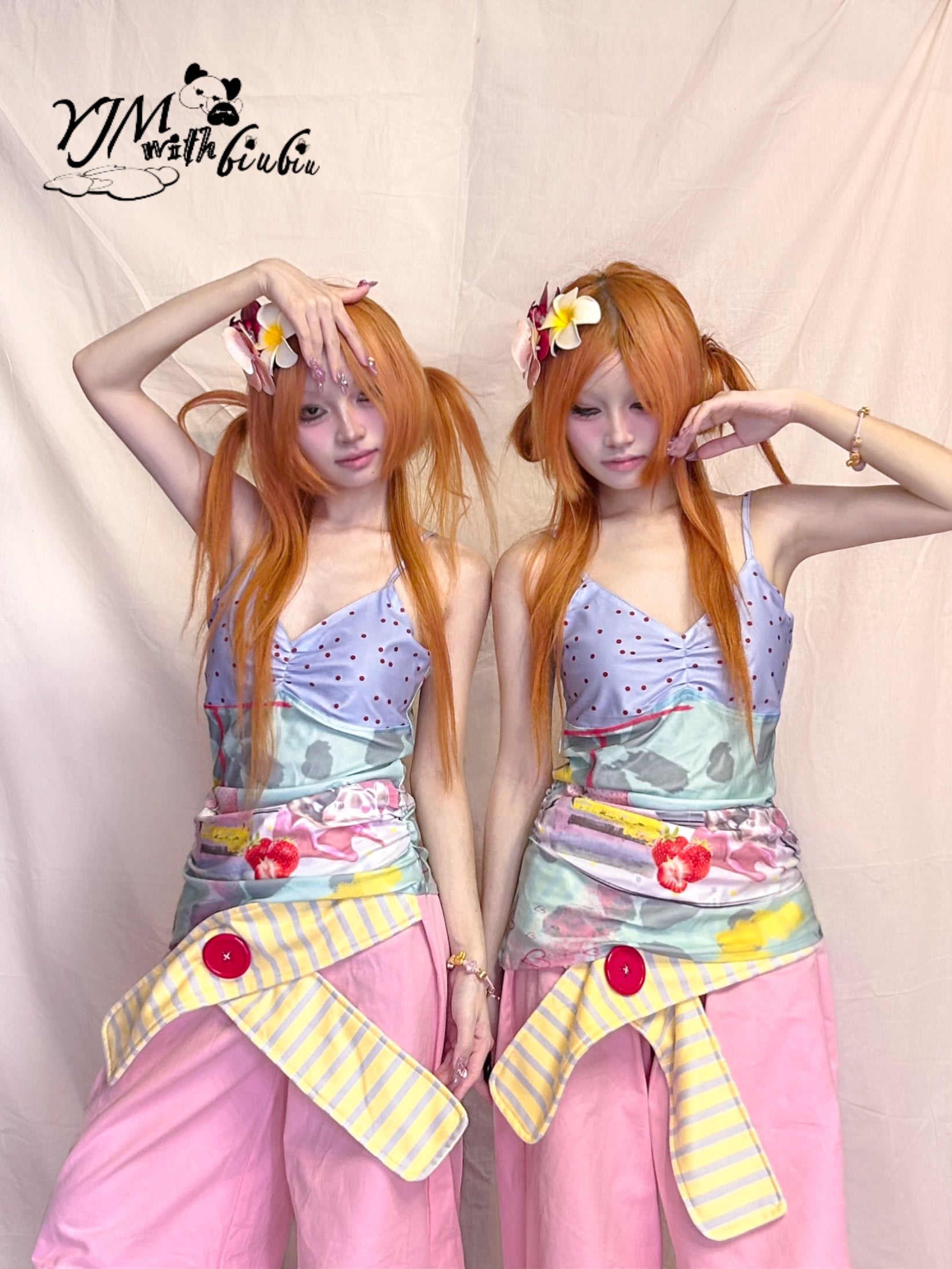 Mint Ruched Polka Dot Y2K Cami Top – Asymmetrical Harajuku Style by Land Decora