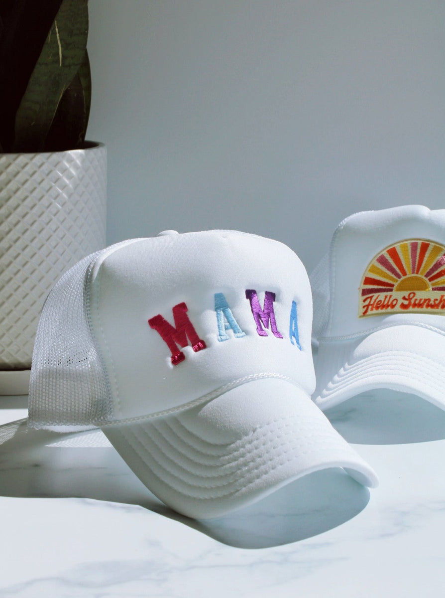 MAMA TRUCKER HAT IN WHITE - FINAL SALE by RAËLIV