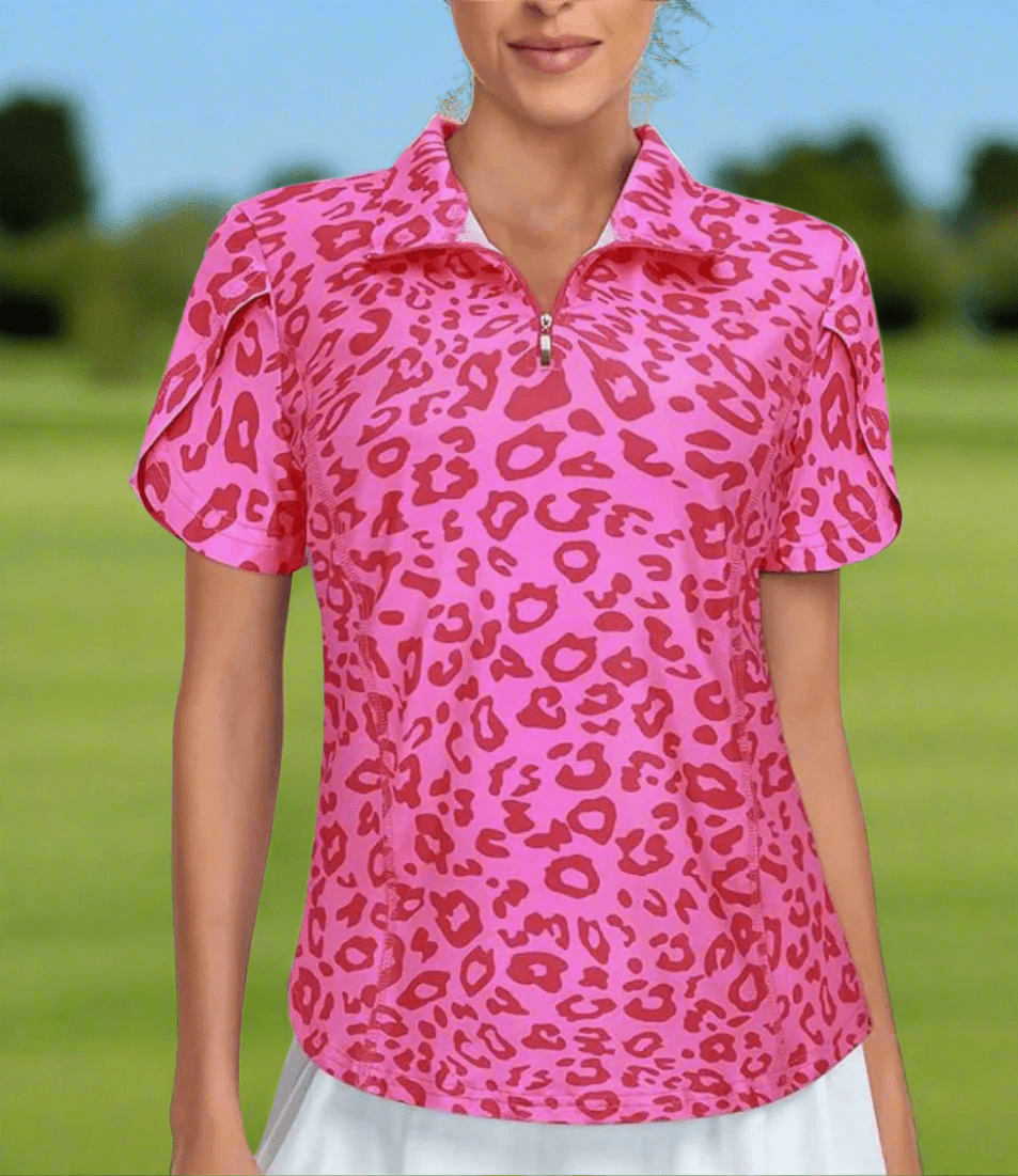 Pink Leopard Split Short Sleeve by Putter Girl