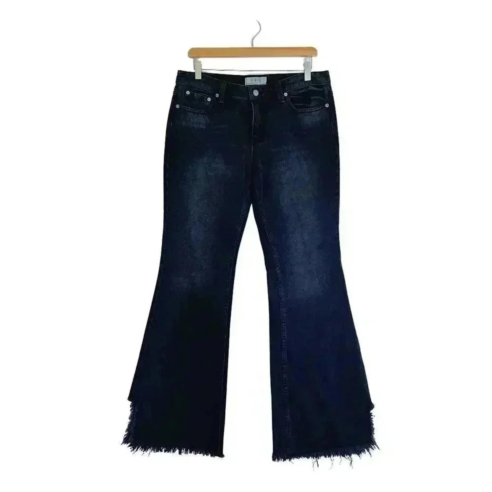 NWOT We the Free Black Bell Bottom Flared Distressed Jeans Women's Siz by Hot Girl Secondhand