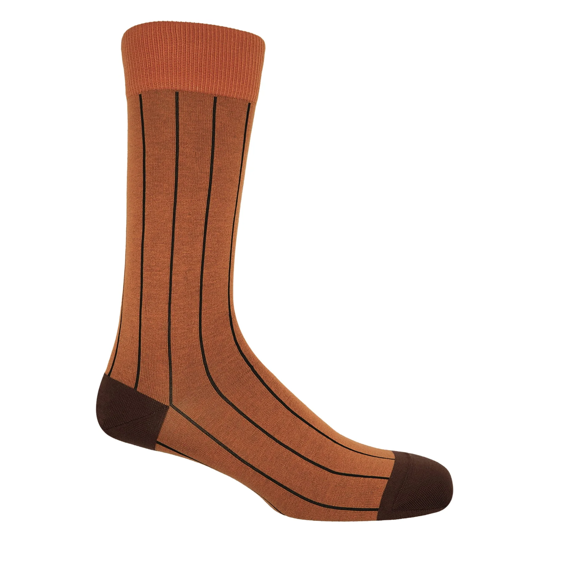 Pin Stripe Men's Socks - Burnt Orange by Peper Harow