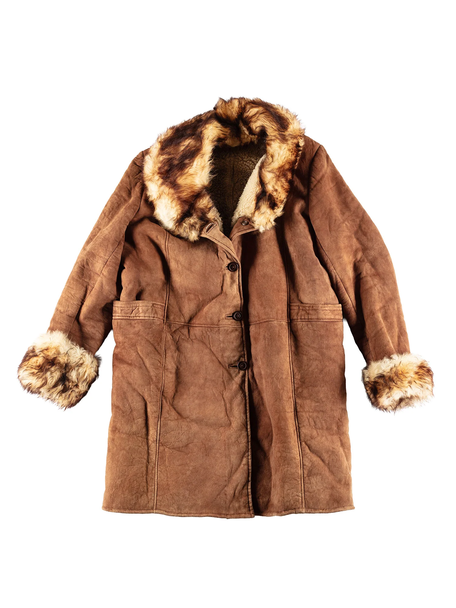 Vintage 80's Women Penny Lane Sheepskin Coat in Brown by Northern Grip