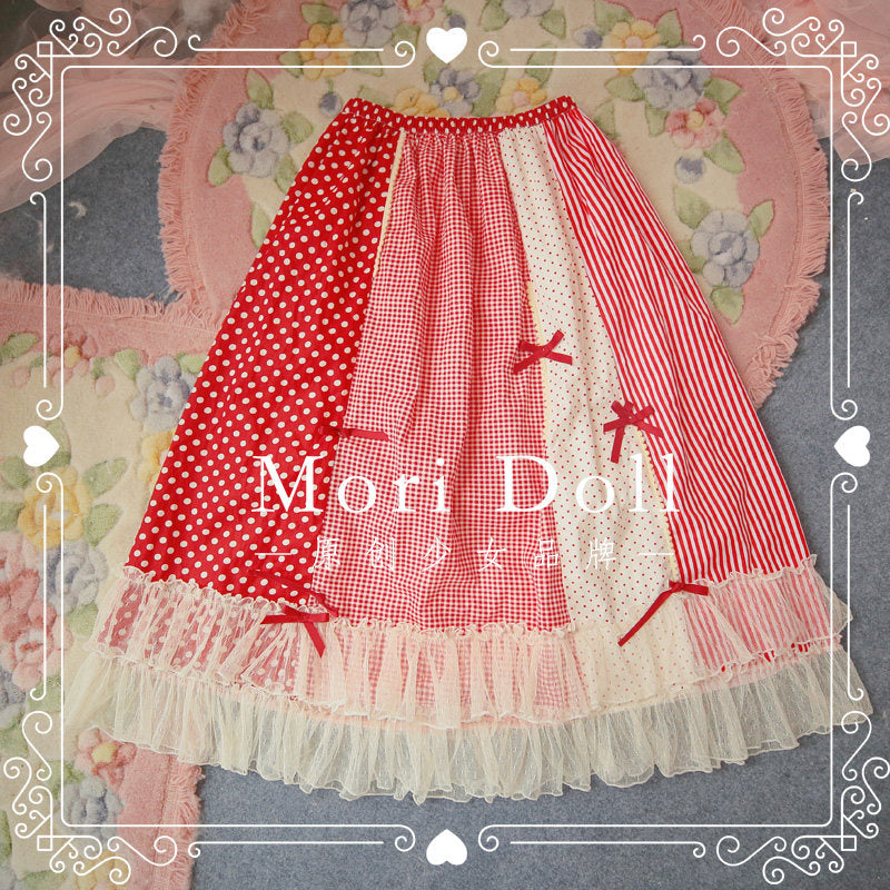 Mori Girl Bow Patchwork Skirt – Mori Doll by Land Decora