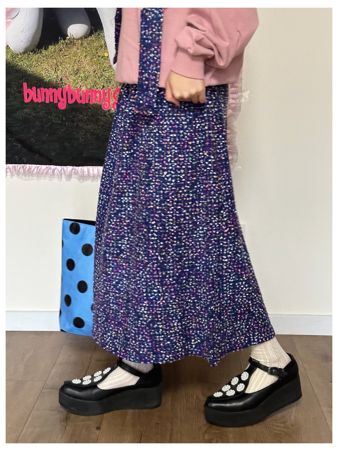 Harajuku Mid-Length Elastic Skirt Set - bunnybunnygun by Land Decora