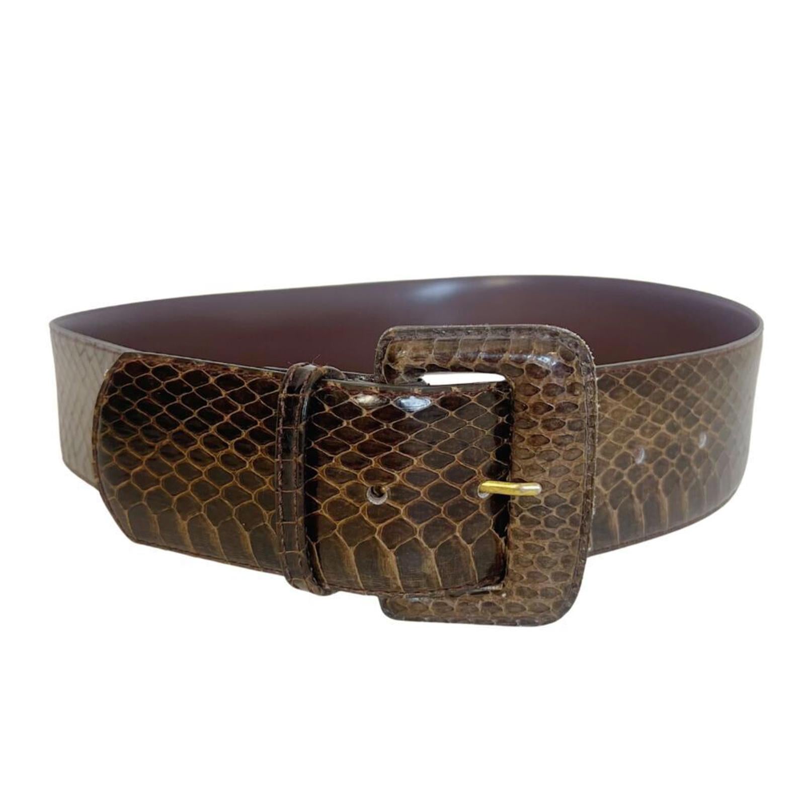 Vintage Harve Benard Snakeskin Chunky Belt Snake Belt y2k Women's Size by Hot Girl Secondhand