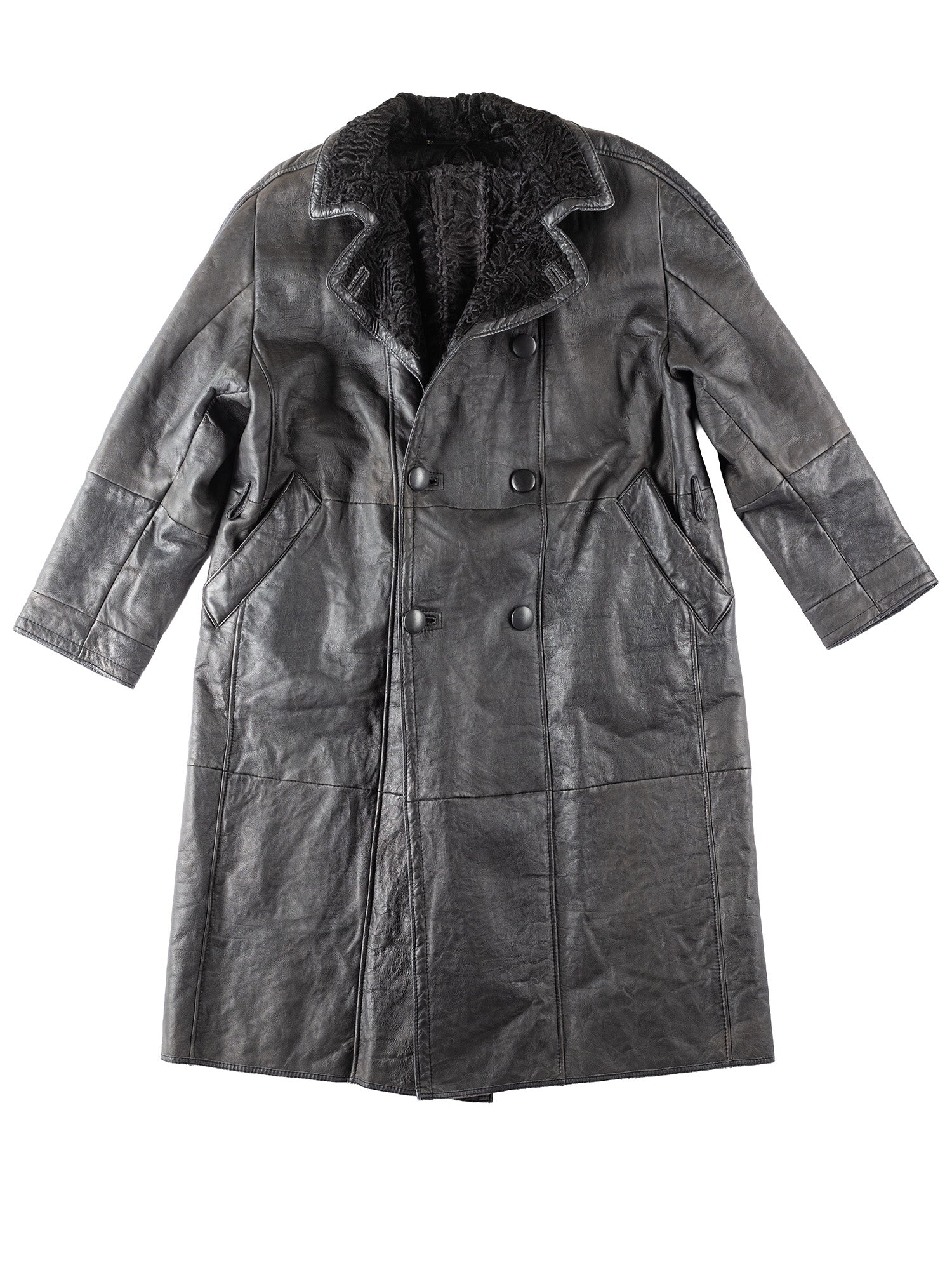 Vintage 90's Women Sheepskin Coat in Black by Northern Grip