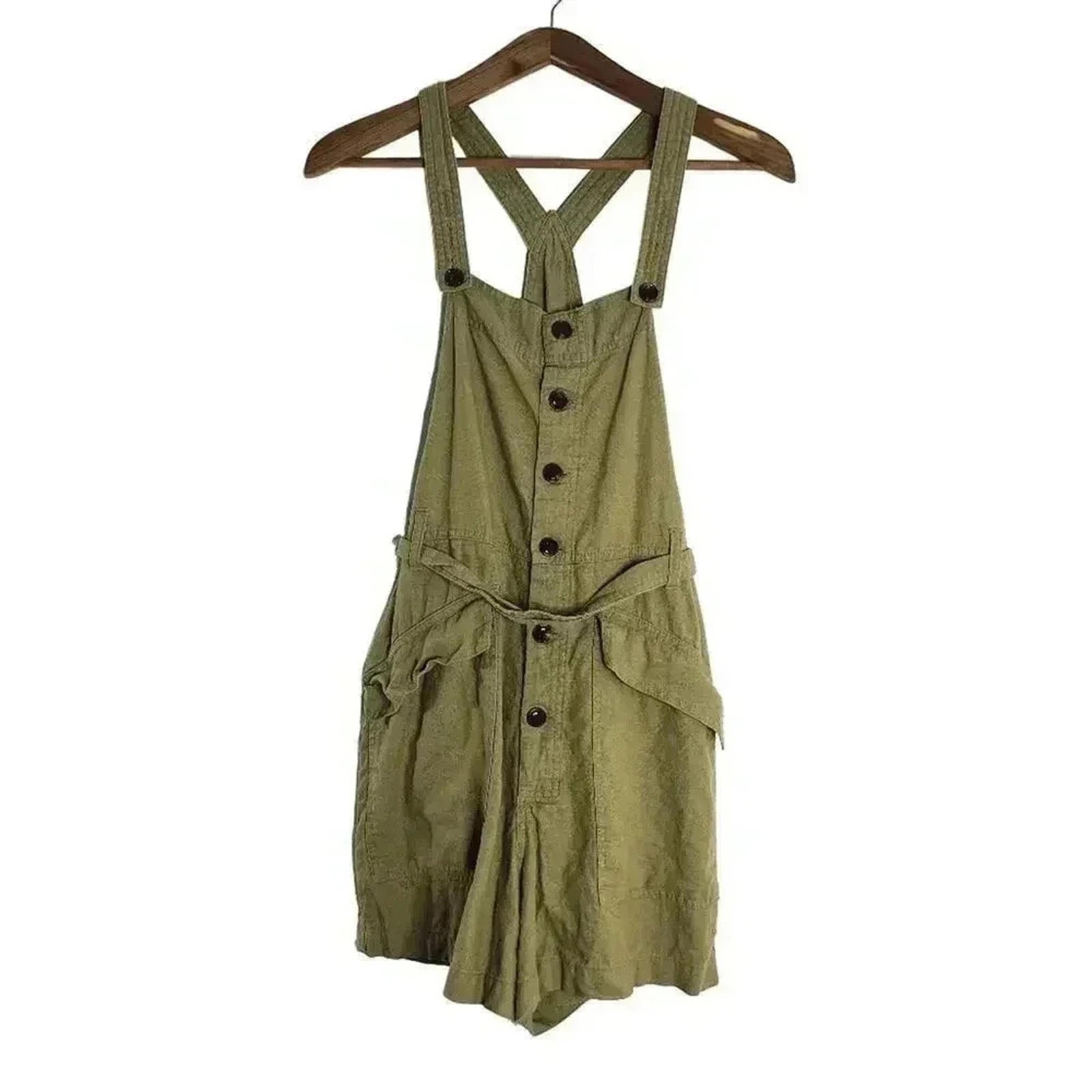 UO Green Tan Overall Style Romper Overalls Women's Size M by Hot Girl Secondhand