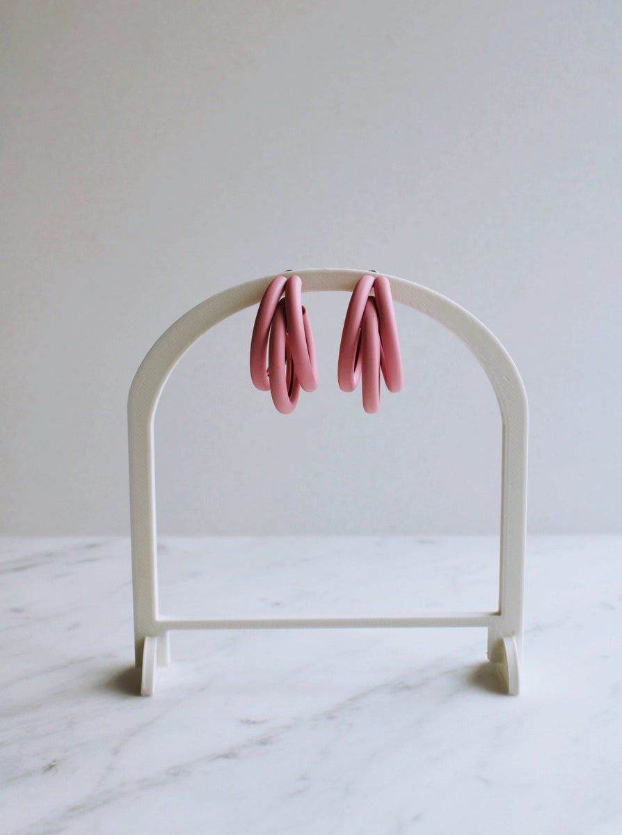 VIVIAN TRIPLE HOOPS IN PINK - FINAL SALE by RAËLIV