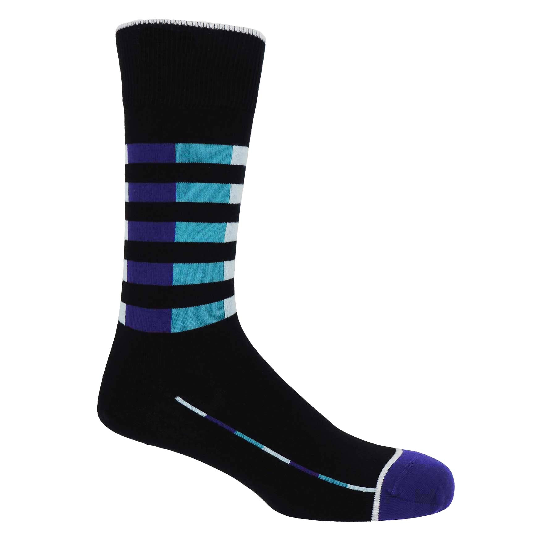 Quad Stripe Men's Socks - Black by Peper Harow