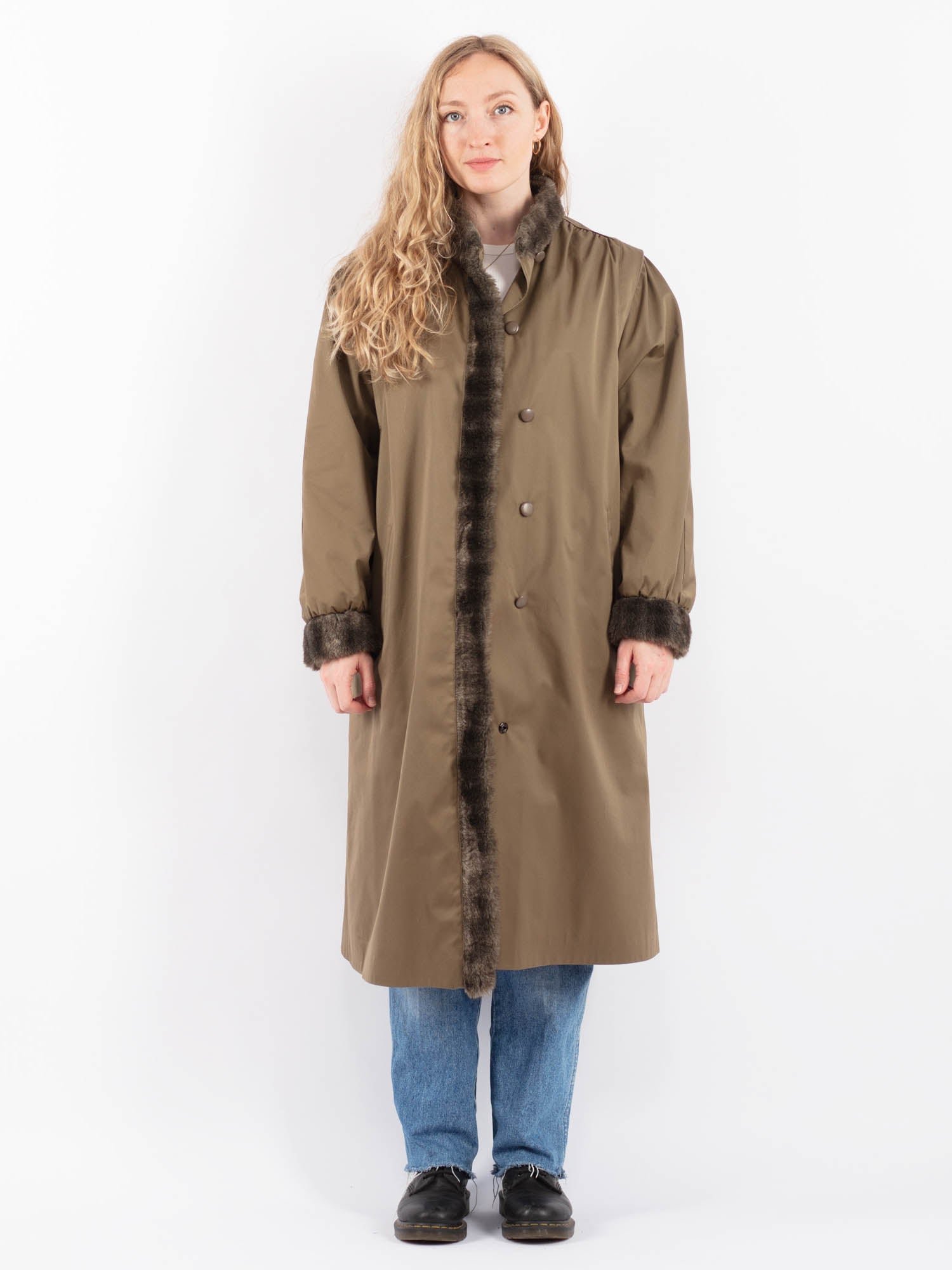 Vintage 70's Women Mac Coat in Brown by Northern Grip