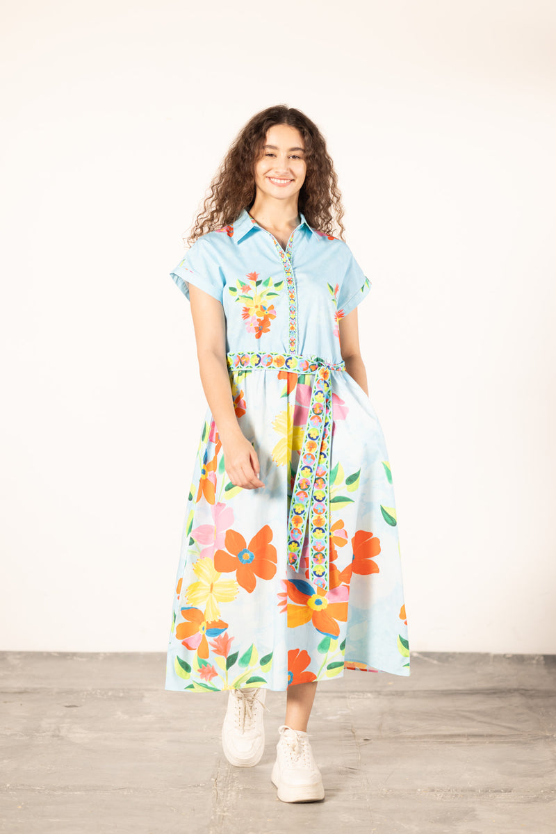 FLORAL SKY RYLIE DRESS by Maude Vivante