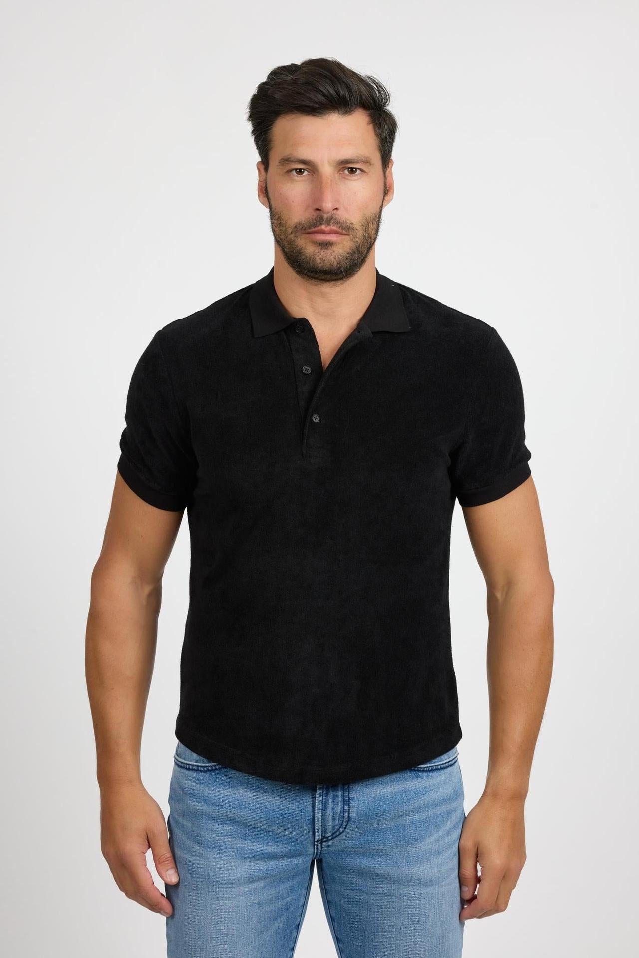 Pierce Noir Polo Shirt by MONFRERE