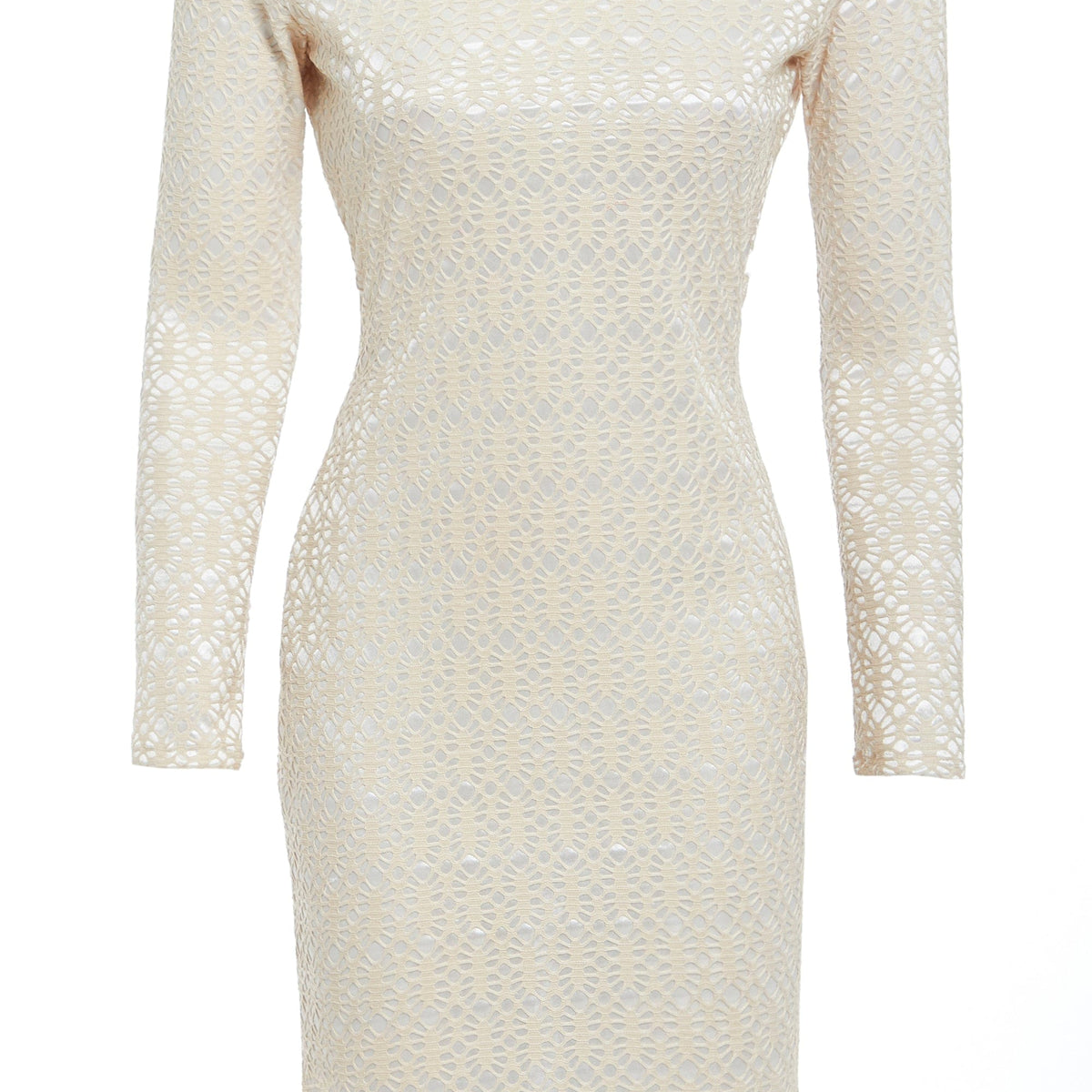Morena Ivory Backless Dress – Long-Sleeve Lace Bodycon Style By Sarvin by Sarvin