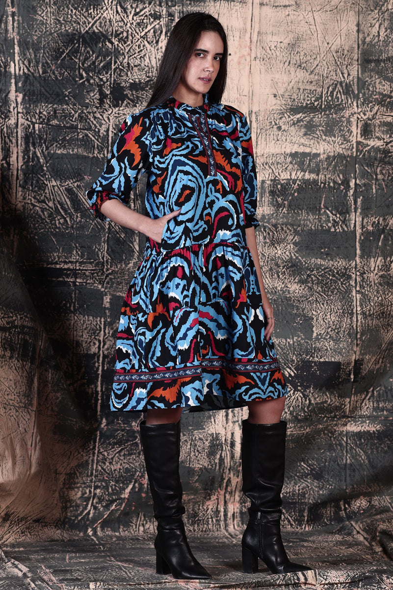IKAT DAMASK SASHA DRESS by Maude Vivante