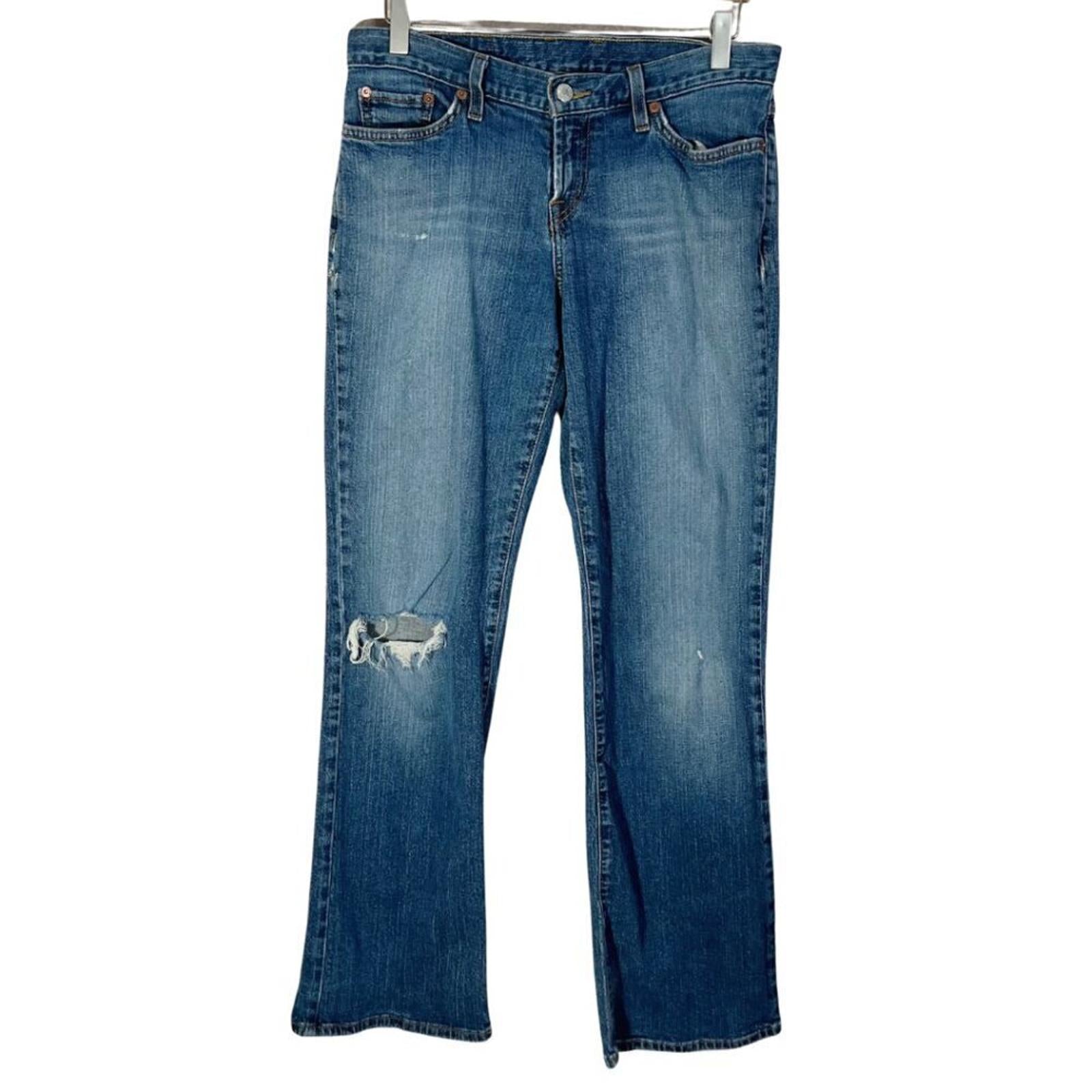 y2k Vintage Lucky Brand Dungarees Mid Rise Flare Medium Wash Bootcut S by Hot Girl Secondhand