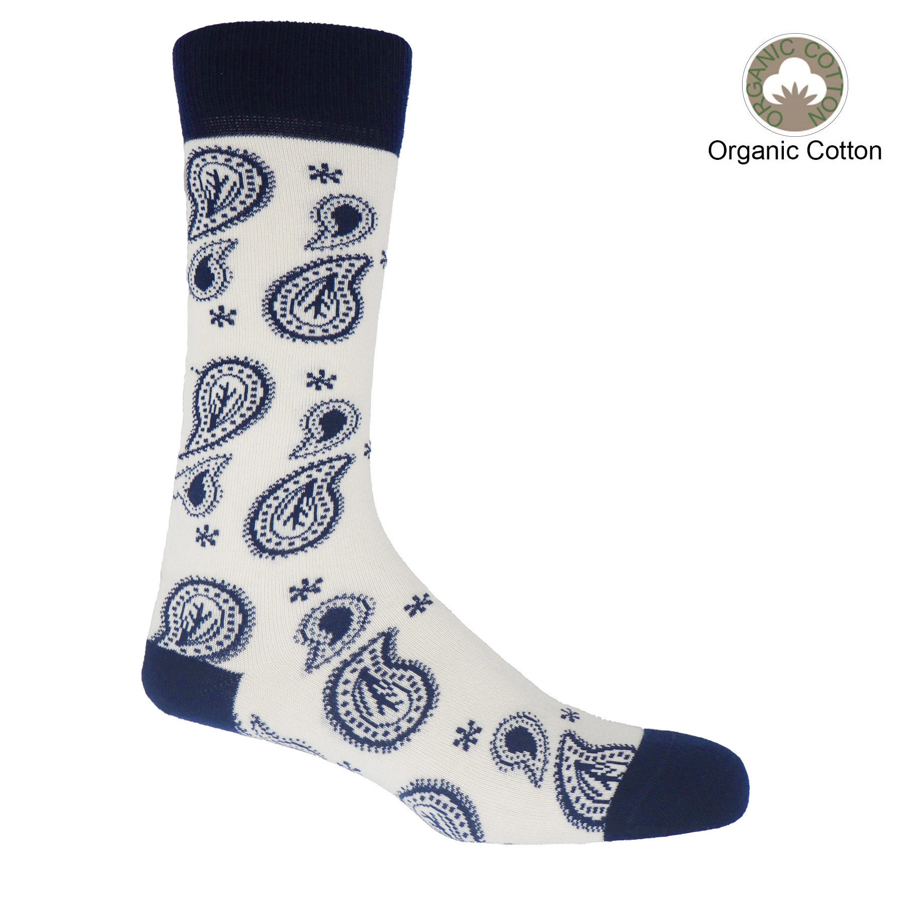 Paisley Men's Socks - Cream by Peper Harow