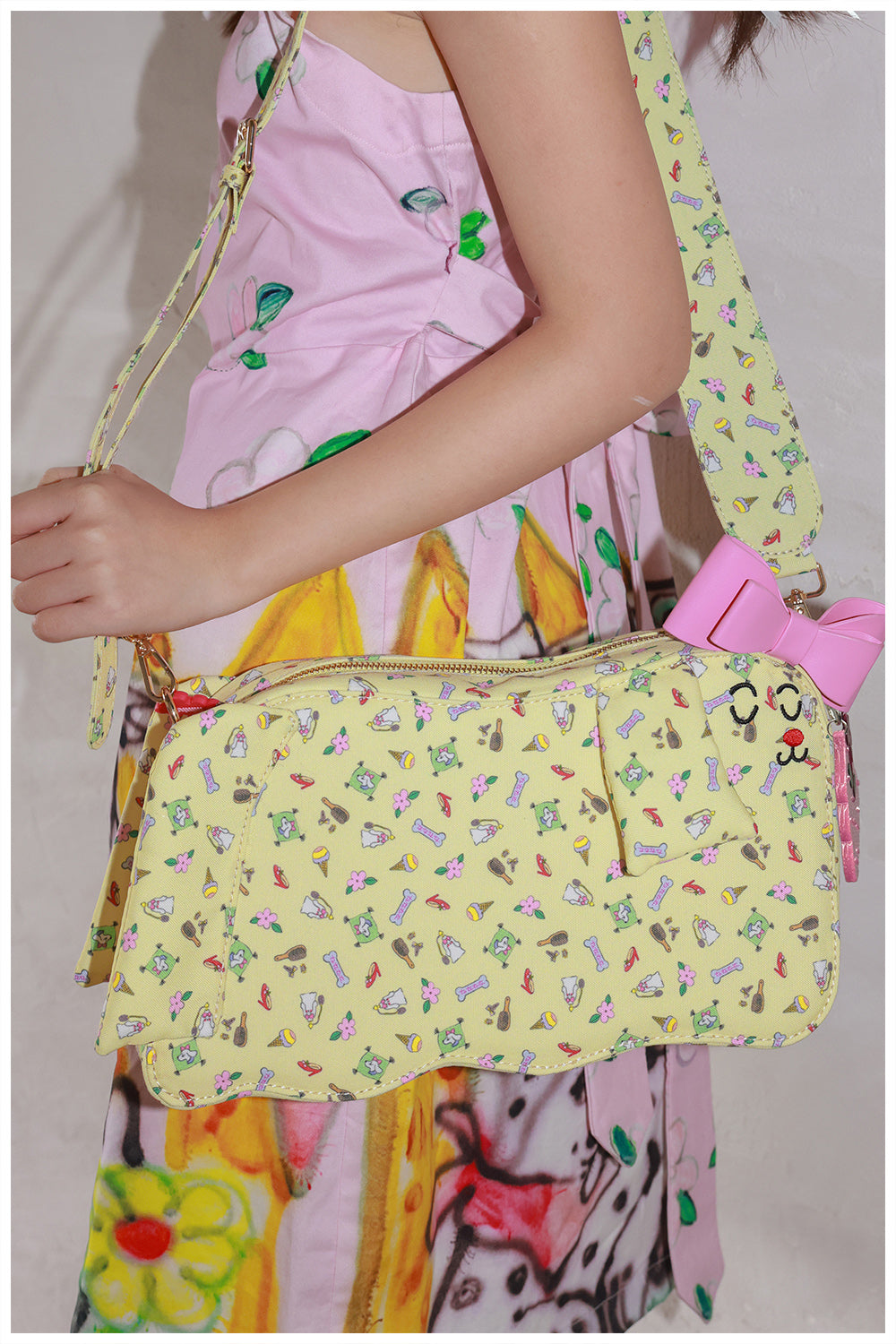 Tntntutu Kawaii Yellow Puppy Bag with Poop Charm by Land Decora