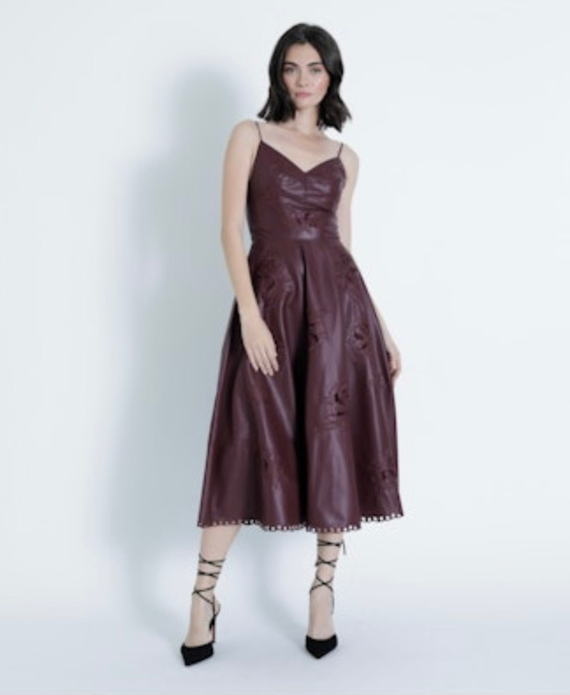 Karina Grimaldi Gloria Vegan Leather Midi Dress by Sierra Deene