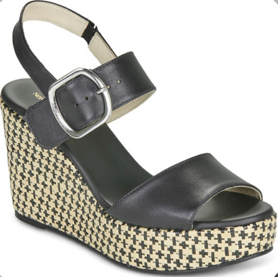 NeroGiardini Slingback Espadrille Platform Wedge Sandals by Sierra Deene