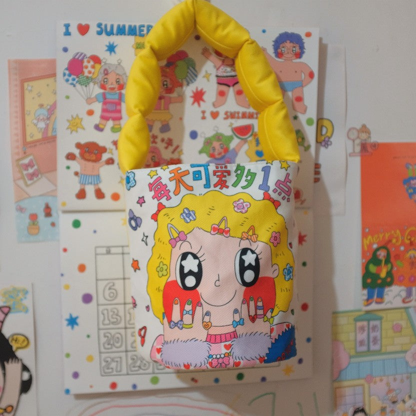 MOOYO Plush Bucket Bag | Cute Cartoon Decora Kei Tote by Land Decora